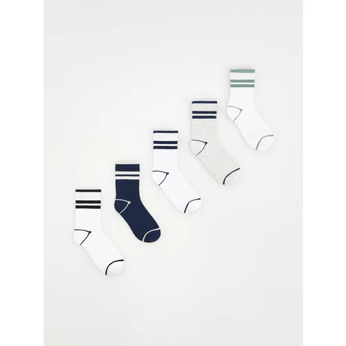 Reserved - Komplet od 5 pari čarapa s visokim udjelom pamuka - light grey
