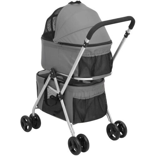  2-slojna sklopiva kolica za pse 83x48x97 cm tkanina Slike