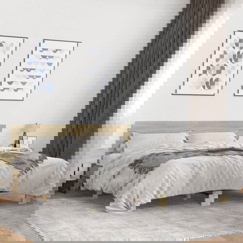 Furnova Posteljni okvir sonoma hrast 180x200 cm inž. les in kovina, (21935127) Slike
