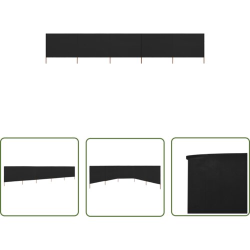  The Living Store 5-panelni vetrobran tkanina 600x160 cm črn - Vetrobran, (21742617) Cene