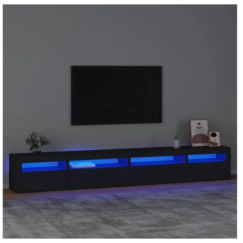  TV omarica z LED lučkami črna 270x35x40 cm