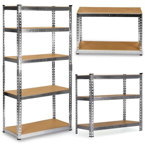 Humberg metalna polica za odlaganje 183 x 90 x 40 cm HR-853 srebrna Slike
