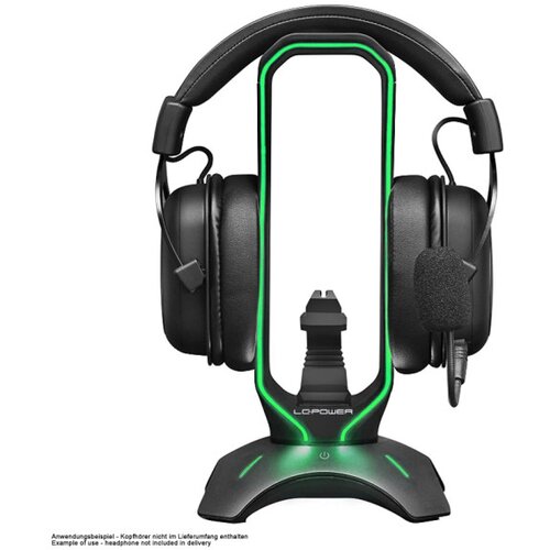LC-Power USB LC-HUB-HEAD-BUNGEE USB3.0 hub with headphone holder & mouse bungee, RGB lighting Cene