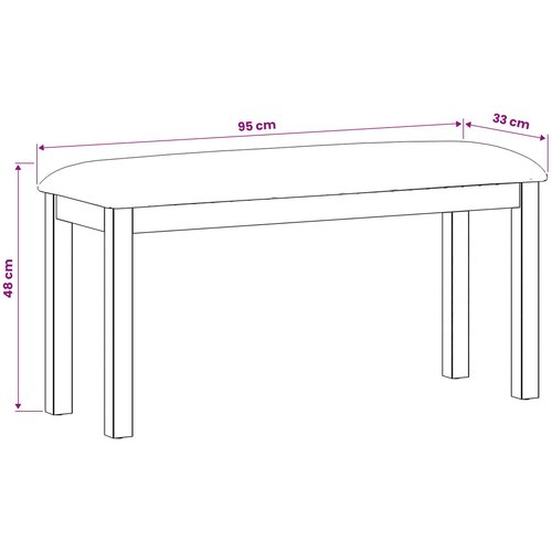  Klupa za blagovanje 95 x 32 x 45 cm Čvrsto Hrastovo Drvo Crna Slike