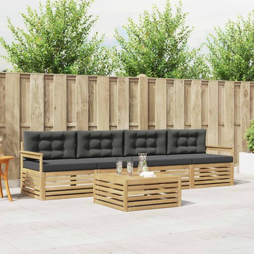 Set vanjskih sofa 5 pcs Bijela i antracit Čvrsto drvo akacije Cene