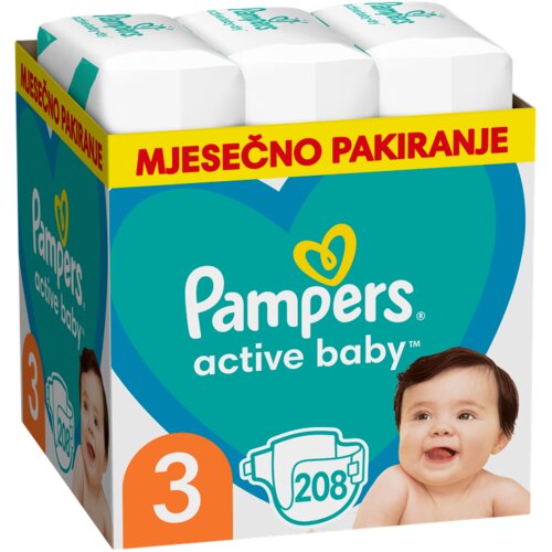 Pampers Active Baby - Mjesečno Pakiranje Pelena Cene
