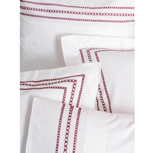 Mila Home Luxury Bijela posteljina za krevet za jednu osobu od renforce pamuka 140x200 cm Red Heritage Lines &amp;ndash; Slike