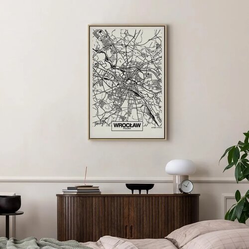  Slika - City Plan: Wroclaw (1 Part) Vertical 80x120 U prirodnom drvenom okviru Cene