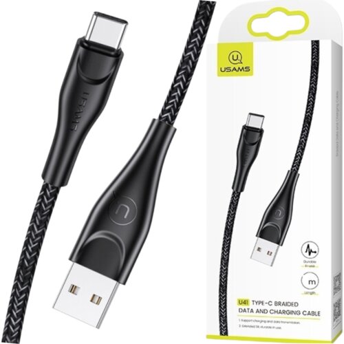 Usams BRIDED USB-C KABEL 1M 2A ČRN HITRO POLNJENJE ZA TELEFONE, (21980484) Cene