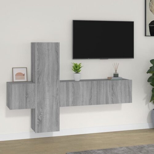  The Living Store Komplet TV omaric 3-delni siva sonoma inženirski les - Komplet TV Omaric, (21499028) Cene