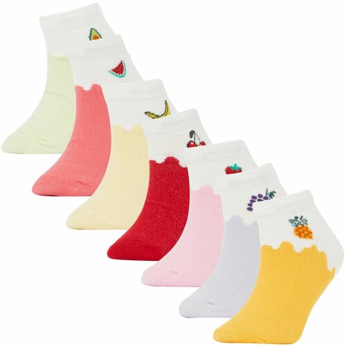 Defacto Girls' Cotton 7-Pack Short Socks Slike