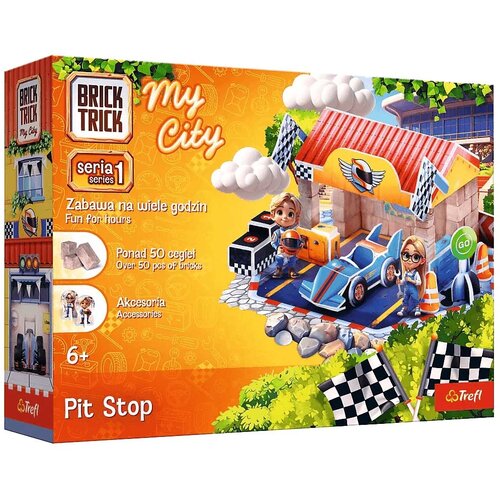 Trefl Brick Trick gradimo od ciglica: Moj grad Pit Stop građevinski set od 50 dijelova - Slike
