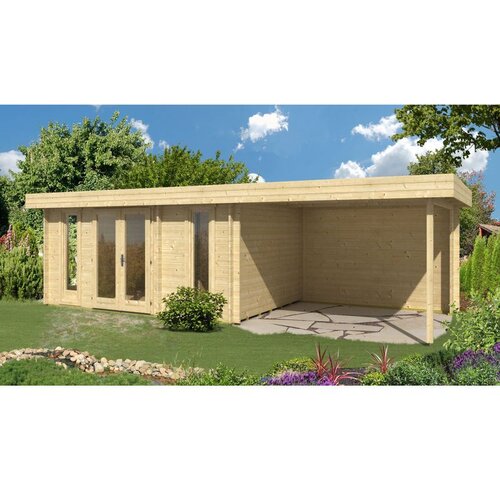 Male kuće Drvena vrtna kuća ORIENTAL 5 + SD300 470 &amp;times; 320 cm sa &amp;scaron;indrom Slike