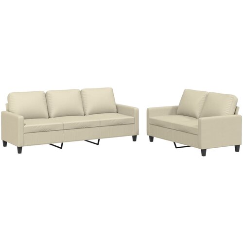  2-dijelni set sofa s jastucima krem od umjetne kože Slike