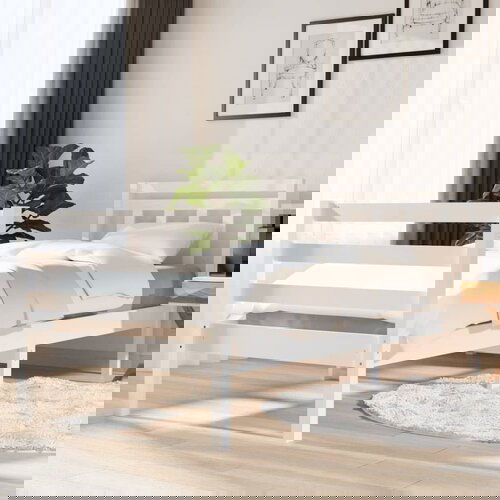 Furnova Posteljni okvir bel trden les 90x200 cm, (21943407) Slike