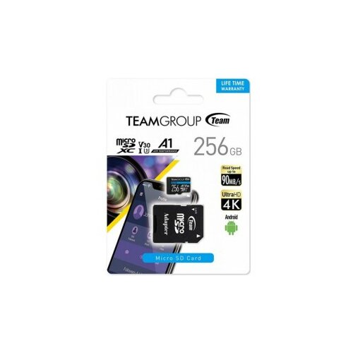 Team Group micro SDXC 256GB UHS-I elite +SD adapter TEAUSDX256GIV30A103 Cene