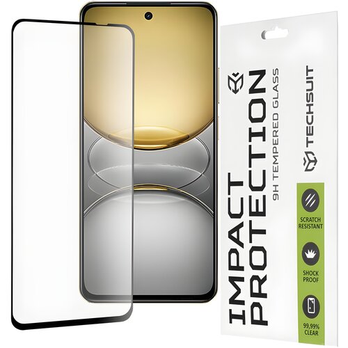 Techsuit zaščitno celoplošno steklo 111D za Realme C75/14x - Črna Cene