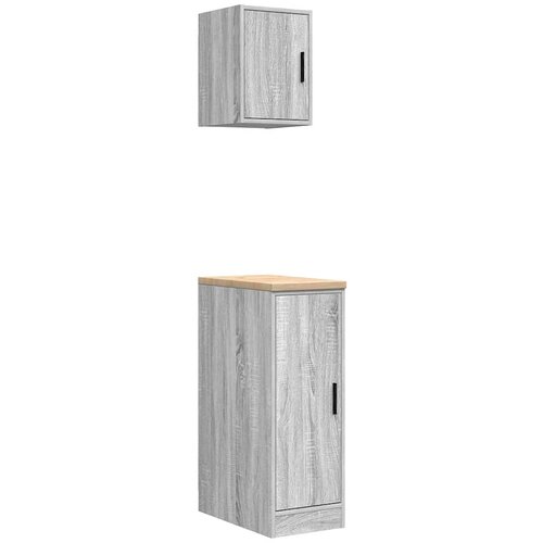 VidaXL Garažne omare 2 kosa siva sonoma inženirski les, (22047771) Slike