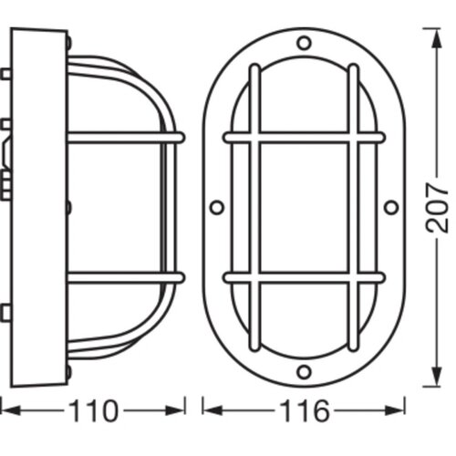 Osram spolja&amp;scaron;nje zidno svetlo bulkhead 1xE27/10W/230V IP54 crno Slike