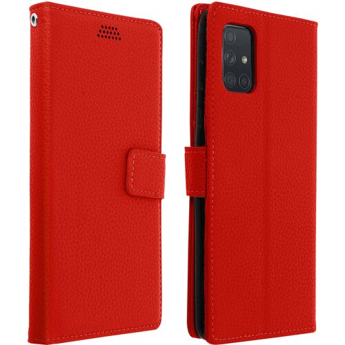 AVIZAR Etui za Samsung Galaxy A51, držalo za kartice in trak, držalo za video, zrnat ucinek - rdeca, (20600182) Cene