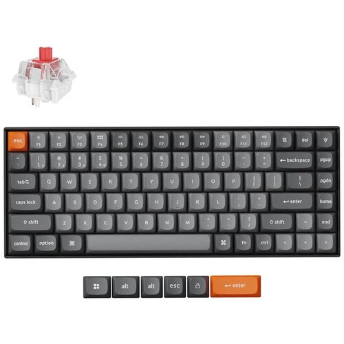 KEYCHRON K8 Max Brezžična Mehanska Tipkovnica, Bluetooth / 2.4 GHz, Bela osvetlitev, Super Red Switch, US Layout, K8M-A1, (21733744) Slike