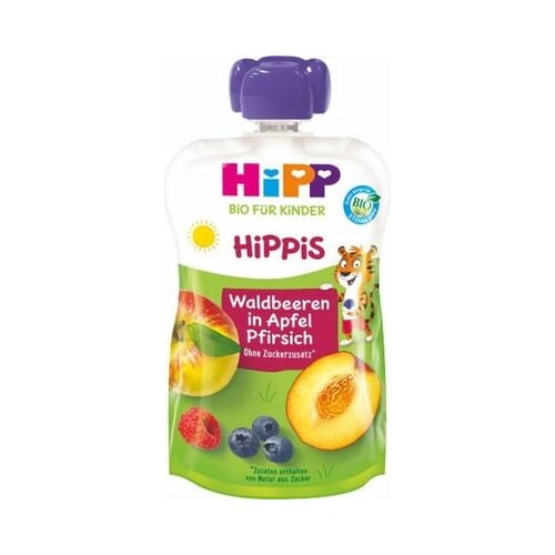 Hipp Bio vrečke s sadnim pirejem HiPPiS - Divje jagode v jabolčni breskvi Cene