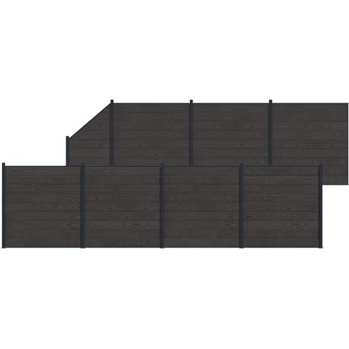vidaXL Plo&scaron;ča ograje 8 pcs WPC in aluminij Črna, (5000249560) Cene