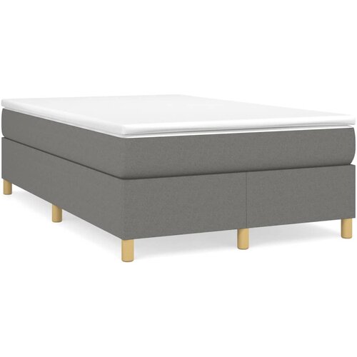 VidaXL Box spring postelja z vzmetnico temno siva 120x190 cm blago Slike