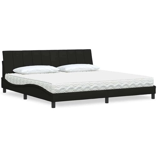  Krevet s madracem crni 200x200 cm od tkanine Slike