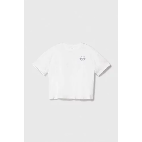 PepeJeans Otroška bombažna kratka majica NICKY bela barva