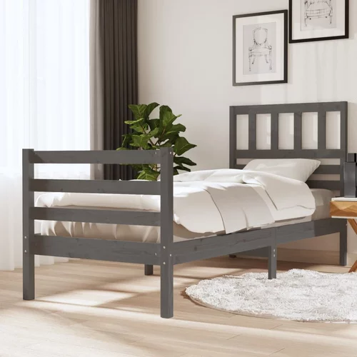  za krevet od masivnog drva sivi 90 x 200 cm