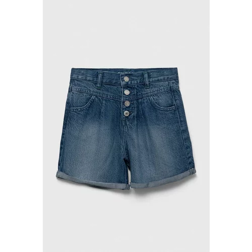Guess Dječje traper kratke hlače boja: tamno plava, glatki materijal, podesivi struk