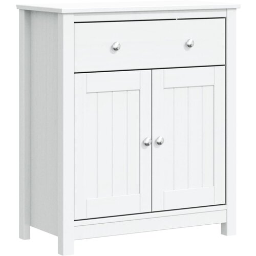 Maison Chic Kopalniška omarica - Kopalniški kabinet BERG bela 69,5x34x80 cm trdna borovina, (21794408) Cene