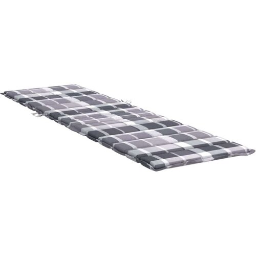 VidaXL Jastuk za ležaljku sivi karirani 200 x 50 x 3 cm tkanina Oxford Slike