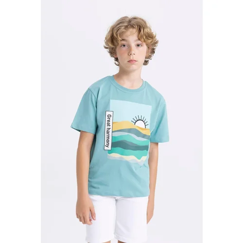 Defacto Boy&#39;s Crew Neck Printed Short Sleeve T-Shirt