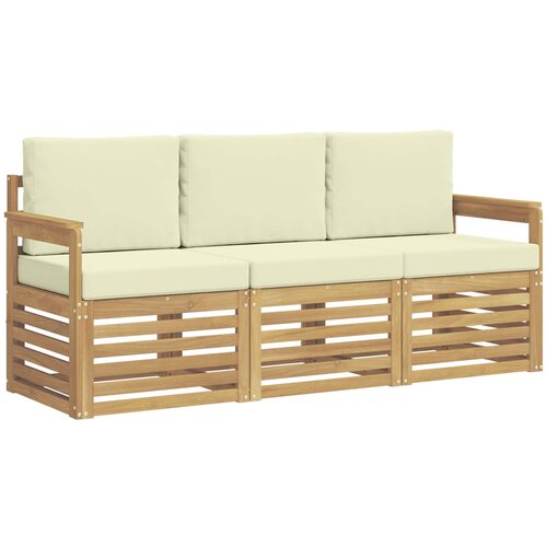  Setovi sofa 3 kom. Bijela i krem Polyester Slike