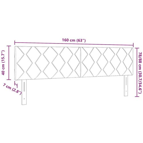 VidaXL Uzglavlje s dijamantnim blokovima Crno 160 cm Tkanina Slike