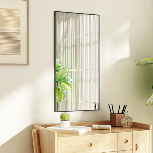 VidaXL ogledalo za vrata črno 40x80 cm steklo in aluminij Slike