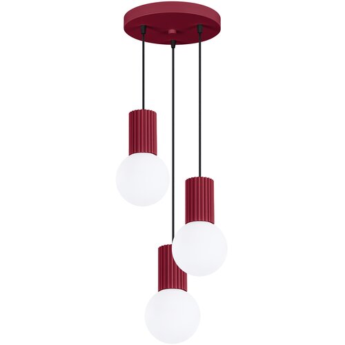 Sollux Lighting Obesna svetilka HALO 3P burgundske barve, (5000352299) Slike