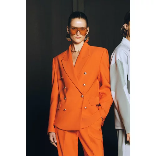 Trendyol X Zeynep Tosun Orange Button Detailed Oversize Jacket