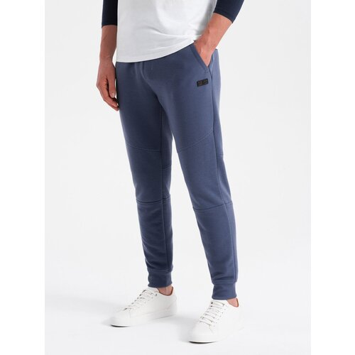 Ombre Men's sweatpants with ottoman fabric inserts - dark blue Cijene
