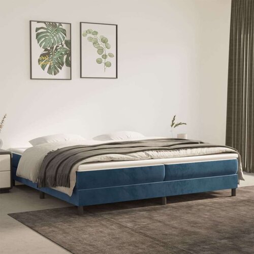 VidaXL okvir za krevet s oprugama tamnoplavi 200x200 cm bar&amp;scaron;unasti Slike