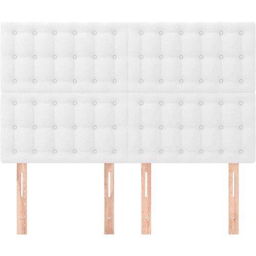  Uzglavlja 4 kom bijeli 72 x 5 x 78/88 cm od umjetne kože Slike
