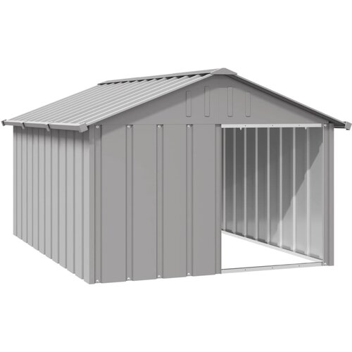 vidaXL Kućica za pse sivi 116 5 x 153 x 81 5 cm pocinčani čelik Cijene