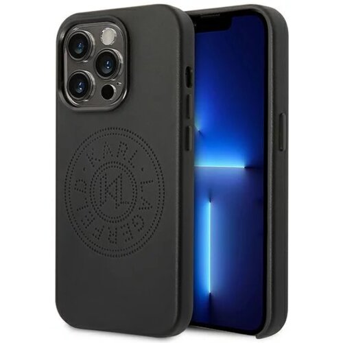 Karl Lagerfeld originalen ovitek KLHCP14XFWHK za iphone 14 pro max črna usnjena zaščita - perforated logo Cene