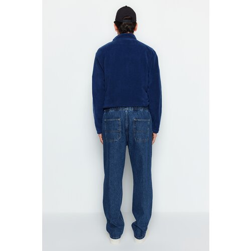 Trendyol Men's Navy Blue Regular Elastic Waist Denim Jeans. Cene