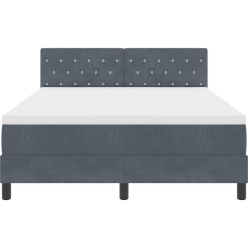 VidaXL box spring krevet s madracem i led osvjetljenjem tamno siva 140x190 cm bar&amp;scaron;un Slike