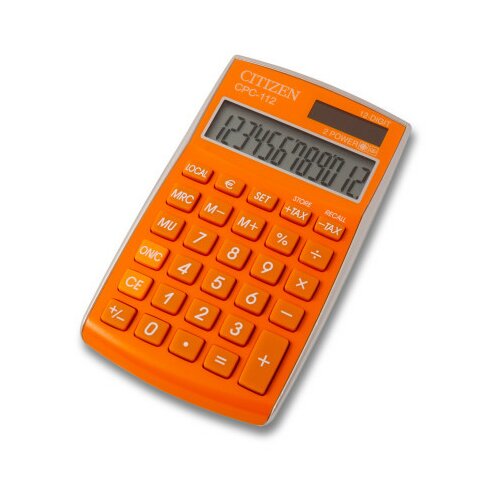 Citizen Stoni kalkulator CPC-112 color line, 12 cifara narandžasta ( 05DGCCPC112J ) Slike