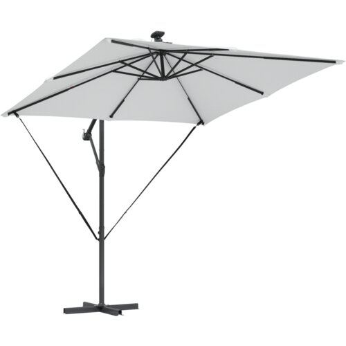 VidaXL Samostojeći banana suncobran Pijesak 249 x 249 x 250 cm Slike