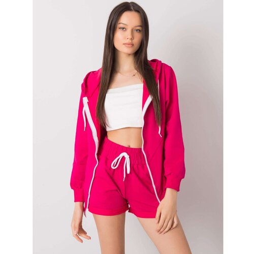 Fashion Hunters Fuchsia two-piece cotton set Slike